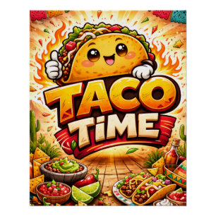 Poster Taco Time - Fiesta Fiasco - Les gourmands gourmets