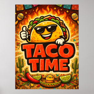 Poster Taco Time - Fiesta Fiasco - Les gourmands gourmets