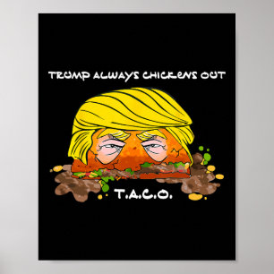 Poster Taco Trade Chicken T.a.c.o Trump toujours poulets