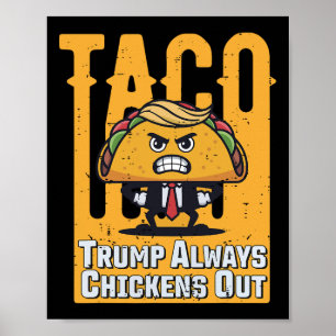 Poster Taco Trump chasse toujours le mème drôle Trump Ta