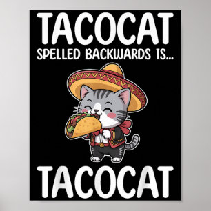 Poster Tacocat Écrit À L'Arrière Est Tacocat Chat Et Taco