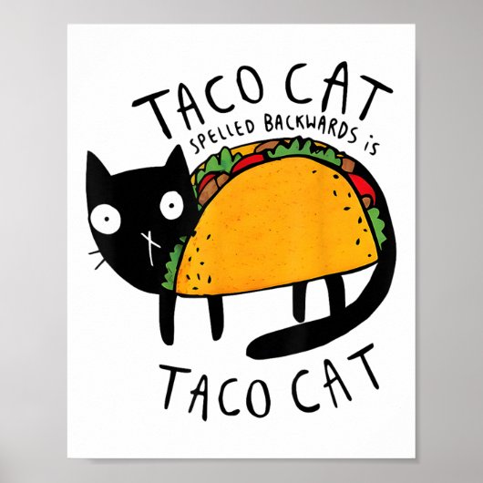 Poster Tacocat épelé à l'envers Funny Taco Cat Cinco De (Devant)