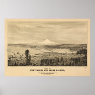 Poster Tacoma & Mount Rainier, 1878 Imprimer