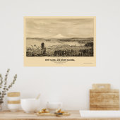 Poster Tacoma, WA Carte panoramique - 1878 (Cuisine)
