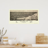 Poster Tacoma, WA Carte panoramique - 1884 (Cuisine)