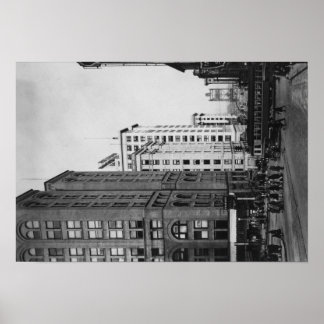 Poster Tacoma, WA - Rues principales du centre-ville