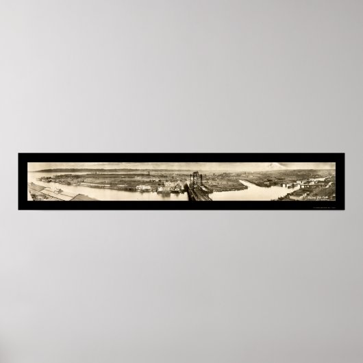 Poster Tacoma, WA Tide Flats Photo 1919 (Devant)