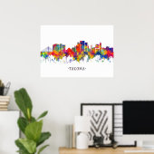 Poster Tacoma Washington Skyline (Bureau à domicile)