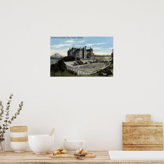 Poster Tacoma, Washington - Vue du lycée (Cuisine)