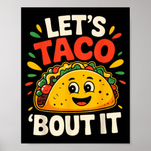 Poster Tacos drôle parlons tacos de cinq mai mexicain