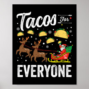 Poster Tacos Pour Tous Noël Taco Drôle Noël Père Noël