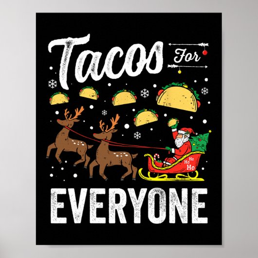 Poster Tacos Pour Tous Noël Taco Drôle Noël Père Noël (Devant)