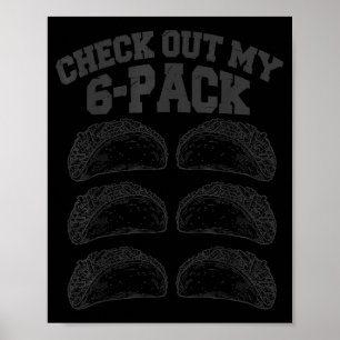 Poster Tacos six pack drôle cinq de mayo forme salle de s