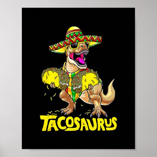 Poster Tacosaurus Rex Dinosaur Taco Kids Party Amusant (Devant)