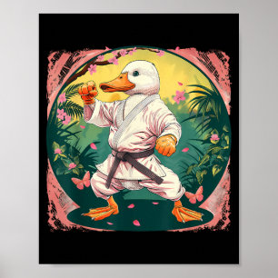 Poster Taekwondo Canard Jardin Floral Mma Arts Martiaux