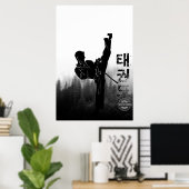 Poster Taekwondo Corée High Kick (Bureau à domicile)