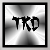 Poster Taekwondo en argent TKD (Devant)