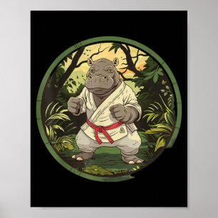 Poster Taekwondo Hippo Kickboxing Animall Jiu-Jitsu Kung