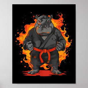 Poster Taekwondo Hippo Kickboxing Animall Jiu-Jitsu Kung