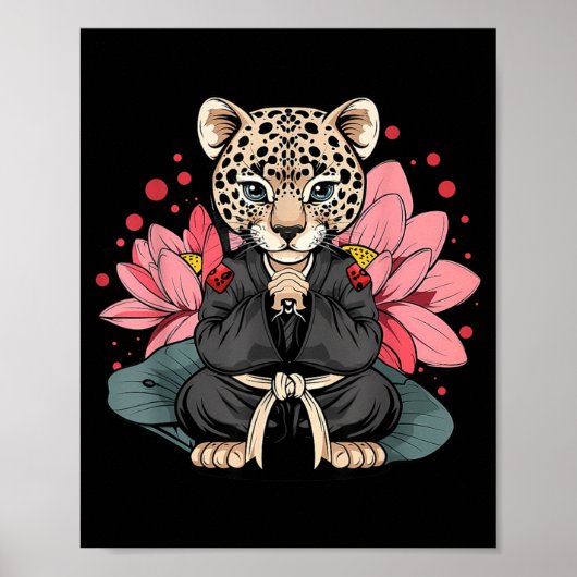 Poster Taekwondo Leopard Kickboxing Animall Jiu-Jitsu (Devant)