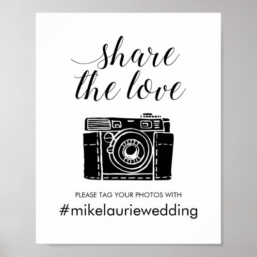 Poster Tag Your Photos With Mariage Hashtag (Devant)