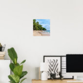 Poster Tahiti Sand Beach Ciel bleu Palmiers (Bureau à domicile)