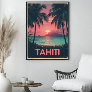 Poster Tahiti Tranquilité – Voyage Vintage en Pacifique S