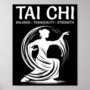 Poster Tai Chi Qigong Grue Arts martiaux Yoga Méditation