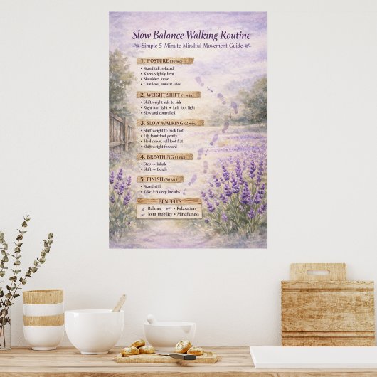 Poster Tai Chi Walking Rustic Routine Chart | (Cuisine)