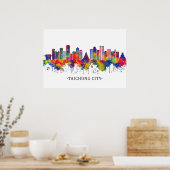 Poster Taichung City Taiwan Skyline (Cuisine)