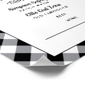 Poster Tailgate Celebrate Black Wedding shower Drink Menu (Coin)