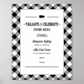 Poster Tailgate Celebrate Black Wedding shower Drink Menu (Devant)