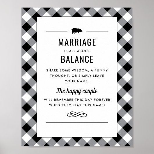 Poster Tailgate Celebrate Black Wedding shower Game (Devant)