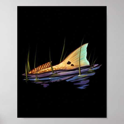 Poster Tailing Redfish Red Drum Fish Shirt Redfish Tail  (Devant)