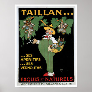 Poster Taillan Aperitifs Vintage Drink Ad Art