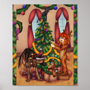 Poster Taille de l'arbre de Noël