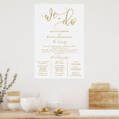 Poster Taille du panneau du programme de mariage Calligra (Cuisine)