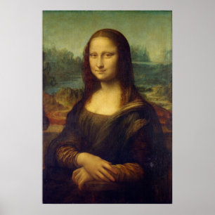 Poster Taille réelle de la peinture de Mona Lisa imprimé