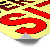 Poster Tailles de service recommandées Sympathique affich (Coin)