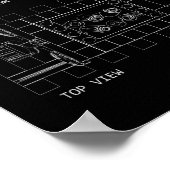Poster Tailles facultatives du plan "Blueprint" du wagon (Coin)