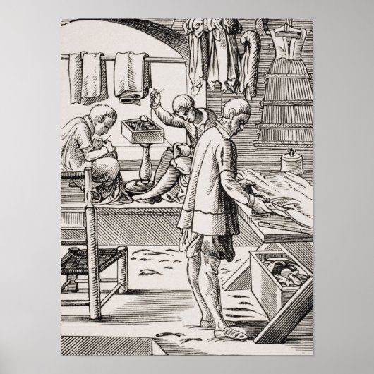 Poster Tailor, reproduction d'une coupe de bois (Devant)