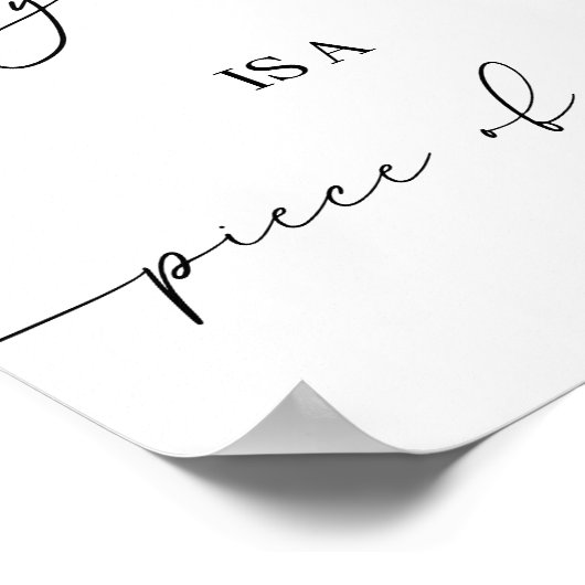 Poster T'Aimer Est Un Gâteau | SIGNE Mariage DE Gâteau (Coin)