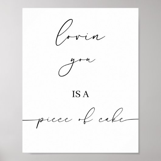 Poster T'Aimer Est Un Gâteau | SIGNE Mariage DE Gâteau (Devant)