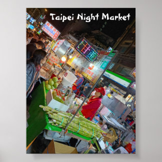 Poster Taipei Night Market Taiwanese Culture Travel