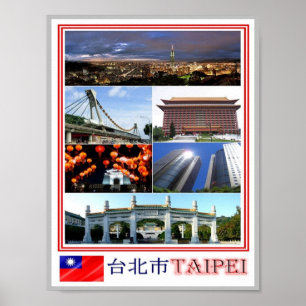 Poster Taipei - Taïwan - République de Chine - Mosaïque -