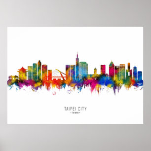 Poster Taipei Taiwan Skyline