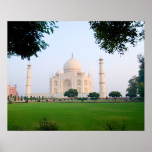 Poster Taj Mahal au lever du soleil l'un des merveilles d