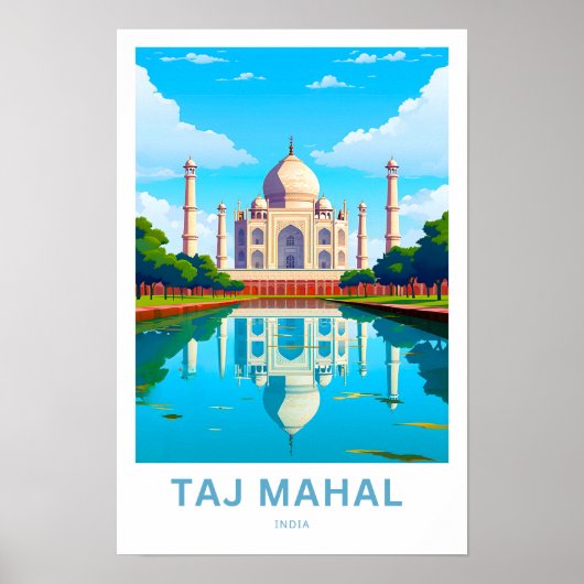 Poster Taj Mahal Inde Travel Print (Devant)