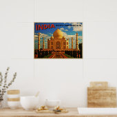 Poster Taj Mahal Inde Vintage (Cuisine)
