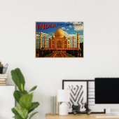 Poster Taj Mahal Inde Vintage (Bureau à domicile)